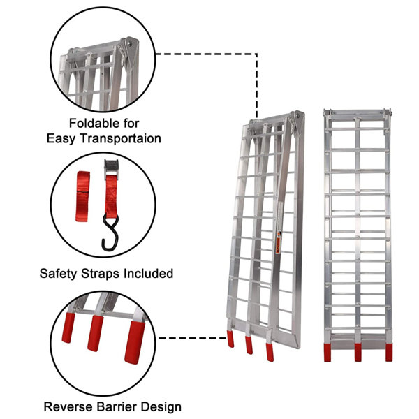 ACEM 1500Lbs Capacity Aluminum Foldable Truck Ramp (Set Of 2) Wayfair